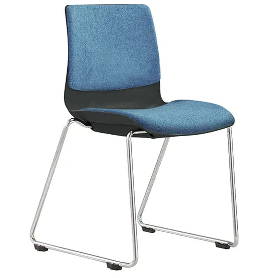 ST Pod Sled Base Black Shell Upholstered Stackable Hospitality Chair