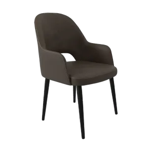 FL Orleans Bourbon Fabric Upholstered Aluminium Legs Hospitality Dining Chair thumbnail 2