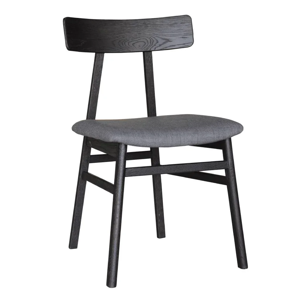 VI Patchwood Solid Timber Fabric Seat Dining Chair