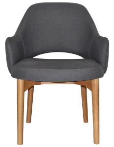 EZ Albury Solid Oak Stained Timber Upholstered Hospitality Dining Armchair - XL thumbnail 7