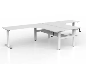 OL Agile Winder Height Adjusting 90° Shared Workstation - White Top White Frame thumbnail 3