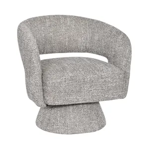 VI Bruno Fabric Upholstered Swivel Accent Chair - Chocolate and Almond thumbnail 6