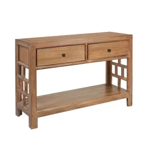 CR Evan Solid Timber 2 Drawer Console Table thumbnail 1