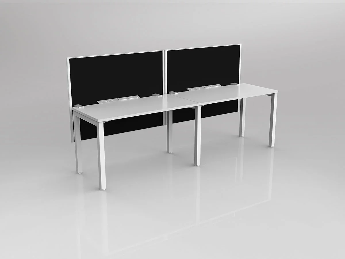 OL Axis 2 User Single Sided Workstation with Hung Screen - Splice Fabric