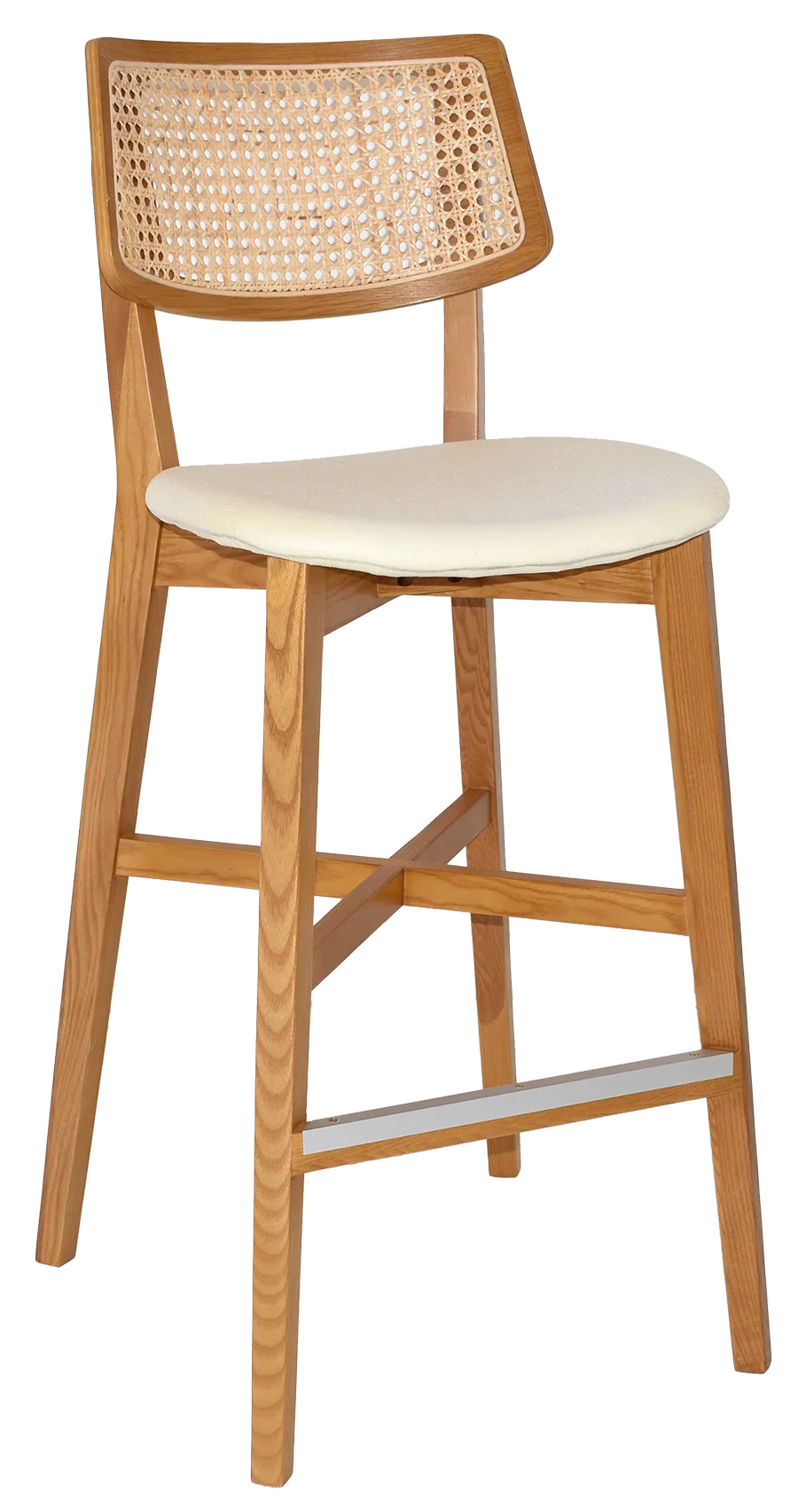 EZ Phoenix Solid Timber Framed Rattan Back Barstool