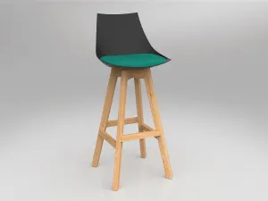 OL Luna Black Barstool with Oak Timber Legs thumbnail 5