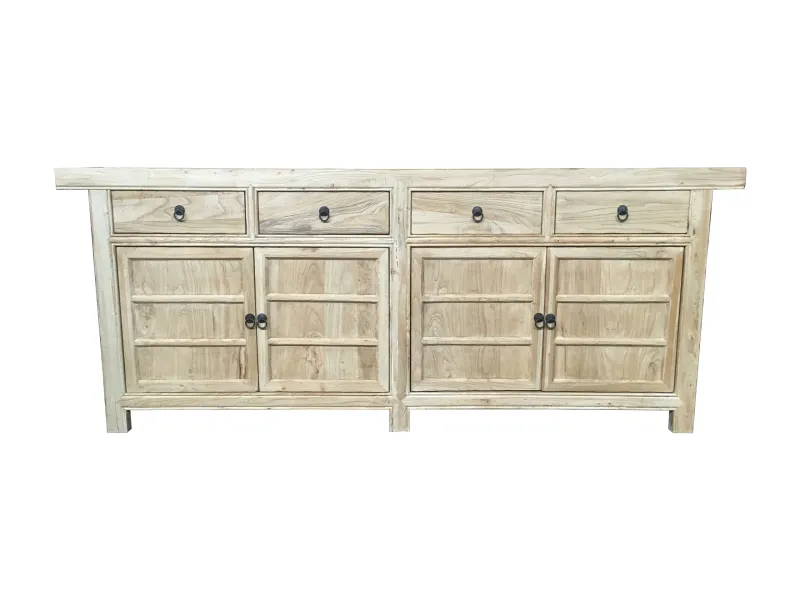 MF Chinese Antique Reproduction Recycled Timber 4 Door 4 Drawer Sideboard