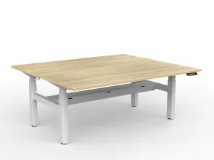 OL Agile Motion+ Electric Height Adjustable Shared Desk – Oak Top White Frame thumbnail 6