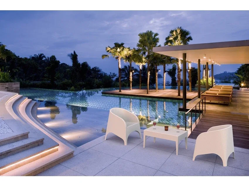 FL 4 Piece Resin Rattan Pool Side Setting with Aruba Arm Chair thumbnail 11