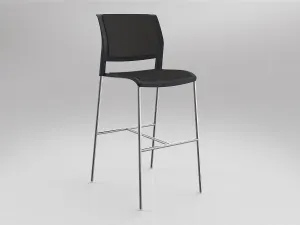 OL Game Fabric Upholstered Chrome Leg Barstool thumbnail 16