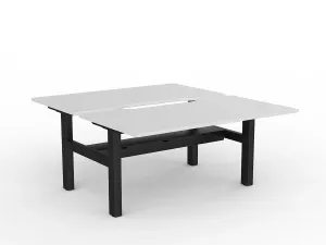OL Agile Fixed Height Shared Desk – White Top with Black Frame thumbnail 17