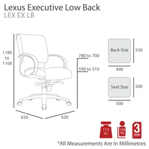 MA Lexus PU Upholstered Low Back Executive Chair thumbnail 2