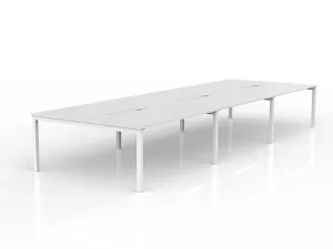OL Axis 6-User Double Sided Workspace – White Top with White Frame thumbnail 14