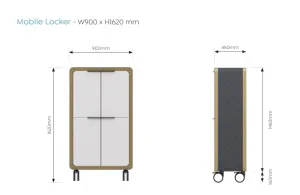 OL Rover 4 Door Mobile Locker with Acoustic Pinnable Board thumbnail 6