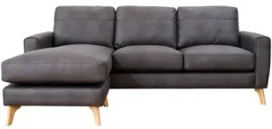 EL Gordon Tan and Steel 3 Seater Chaise Sofa thumbnail 2
