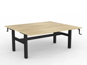 OL Agile Winder Height Adjustable Shared Desk – Oak Top with Black Frame thumbnail 8