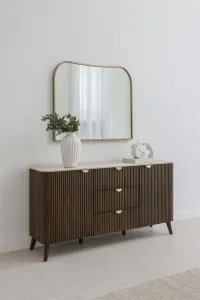 VI Cotswold Travertine Stone Top 3 Drawer and 2 Doors Buffet thumbnail 4