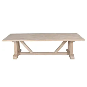 VI Los Lunas 2.2m & 2.8m Large Dining Table – Whitewash Mongowood thumbnail 3