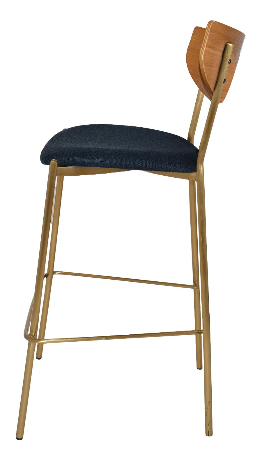 EZ STOOL MARCO BRASS - BLACK - UNUPHOLSTERED