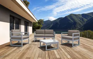 FL Mykonos Aluminium Hospitality Outdoor 4 Seater Lounge Set with Cushion thumbnail 8