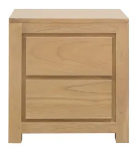CT Amsterdam Solid White Cedar Timber 2 Drawer Bedside Table thumbnail 1