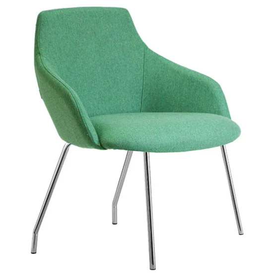 ST Gold Chrome 4 Legs Fully Upholstered Breakout Chair