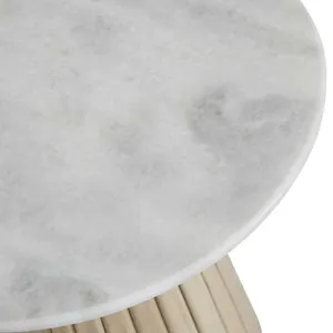 SH Marseille Timber Base Marble Top Round Side Table thumbnail 3