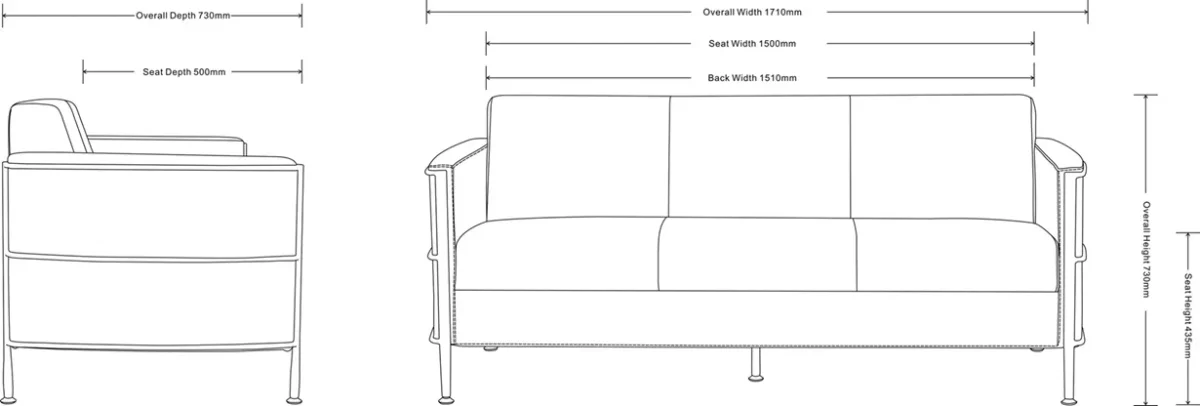 RL Eclipse PU Leather Upholstered 3 Seater Breakout Sofa