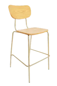 FL Tiramisu Plywood with Brass Frame Hospitality Barstool thumbnail 1