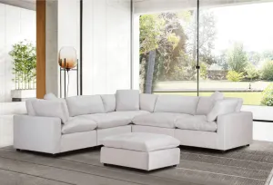 VI Cloud Fabric Upholstered Modular Corner Lounge with Ottoman thumbnail 2