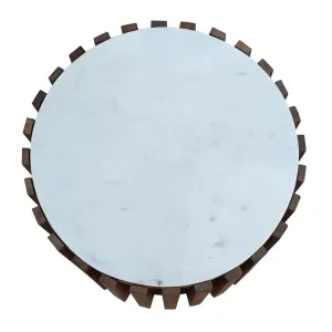 VI Agnes Marble Top Timber Base Round Lamp Table thumbnail 3