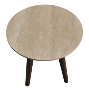 VI Cotswold Stone Top Hardwood Base Round Coffee Table thumbnail 4