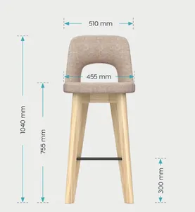 OL Elaro Fabric Upholstered Black Timber Leg Breakout High Chair thumbnail 4