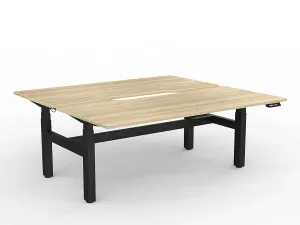 OL Agile Motion+ Electric Height Adjustable Shared Desk – Oak Top Black Frame thumbnail 16