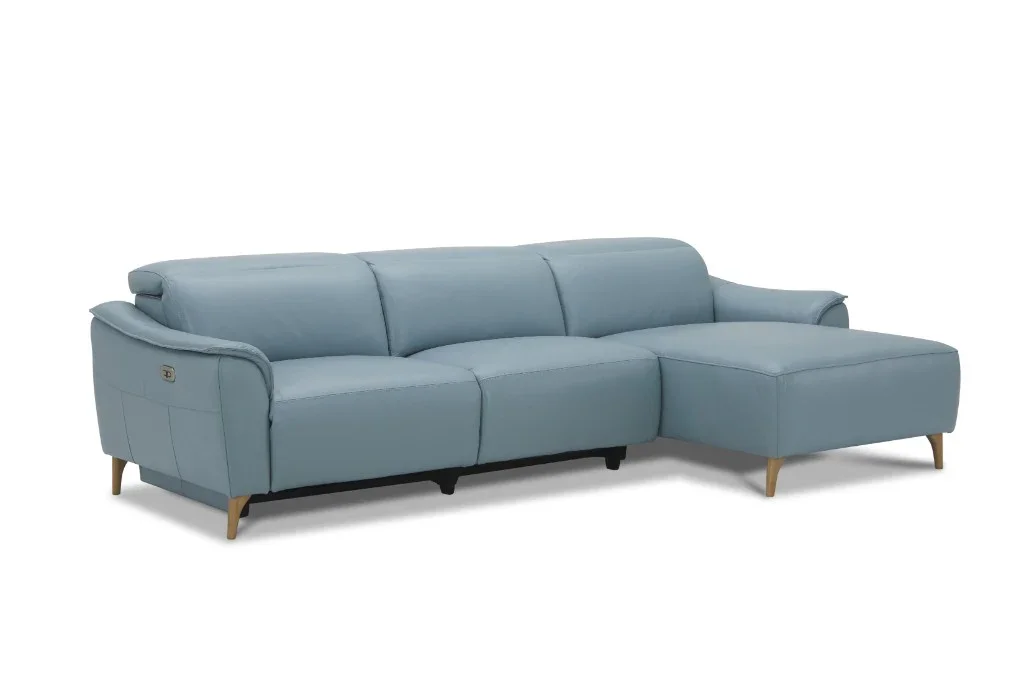 VI Darcy 2 Seater Leather Electric Recliner Lounge with Chaise