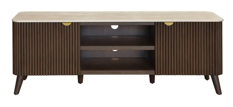 VI Cotswold Stone Top Solid Timber 2 Drawer and 2 Niches TV Unit