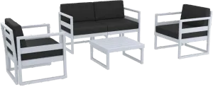 FL Mykonos Aluminium Hospitality Outdoor 4 Seater Lounge Set with Cushion thumbnail 4