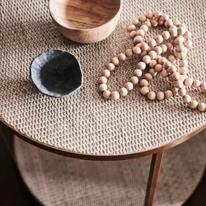SH Marina Black Metal Framed Rattan Top Round Lamp Table thumbnail 4