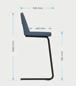 OL Elaro Fabric Upholstered Metal Leg Breakout High Chair thumbnail 3