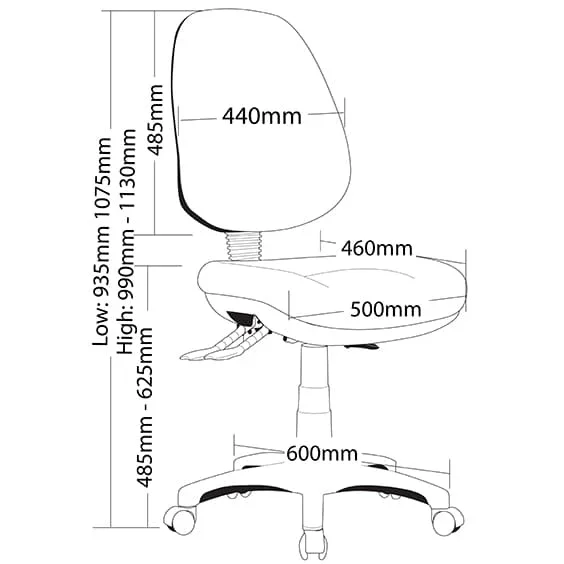 ST Prestige Fabric Upholstered High Back Task Chair with Seat Slider