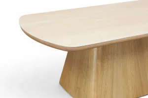 MD Elegant Solid Timber Base Natural Stone Top Coffee Table thumbnail 4