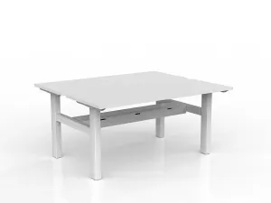 OL Agile Fixed Height 2 User Shared Desk – White Top with White Frame thumbnail 11