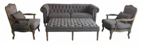 VI Lauren Timber Frame Fabric Upholstered Seat Ottoman thumbnail 2