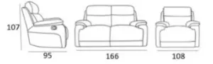 EL Arias Fabric Upholstered 2 Seater + 2 Single Seater Recliner Sofa Set thumbnail 5