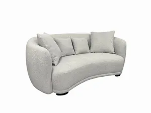 VI Ibiza Boucle Fabric 2.5 Seater Sofa - White and Light Grey thumbnail 5