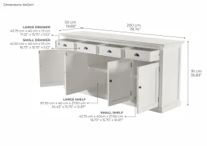 NS Halifax Solid Timber 4 Door 4 Drawer Buffet thumbnail 4