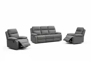 EL Rossie Fabric Upholstered 3 Seater with 2 Single Recliners Suite thumbnail 1