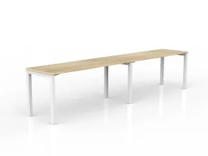 OL Axis 2-User Single Sided Desk – Oak Top White Frame thumbnail 14