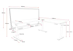 RL Halo Plus Motorized Height Adjustable Corner Desk thumbnail 3