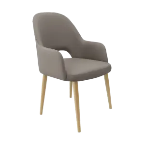 FL Orleans Bourbon PU Leather Upholstered Aluminium Legs Hospitality Armchair thumbnail 3